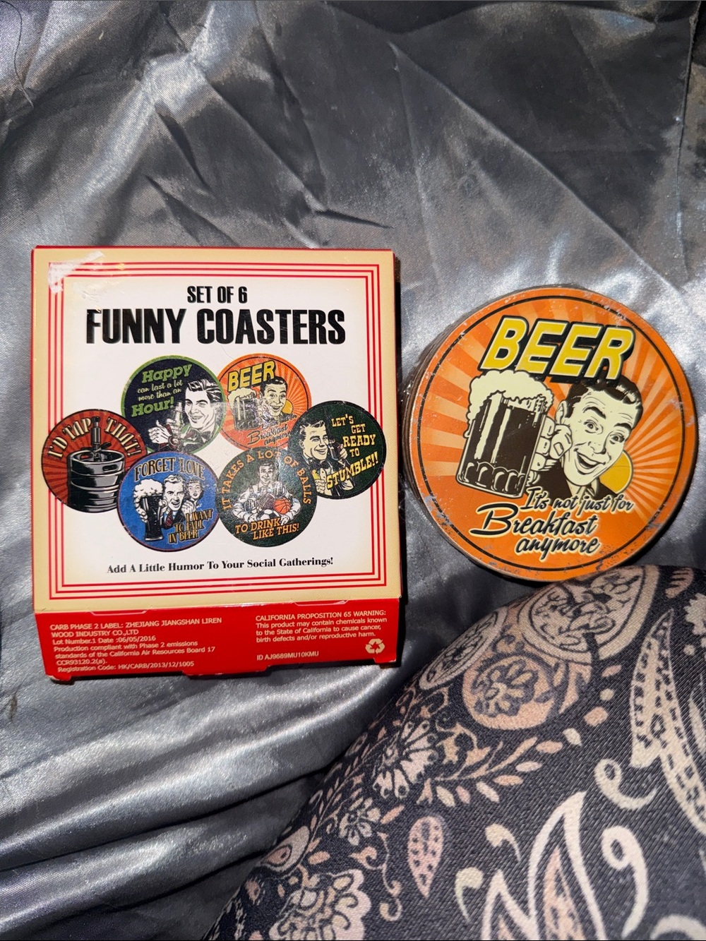Set of 6 Funny Coasters (New in Shrink Wrap)